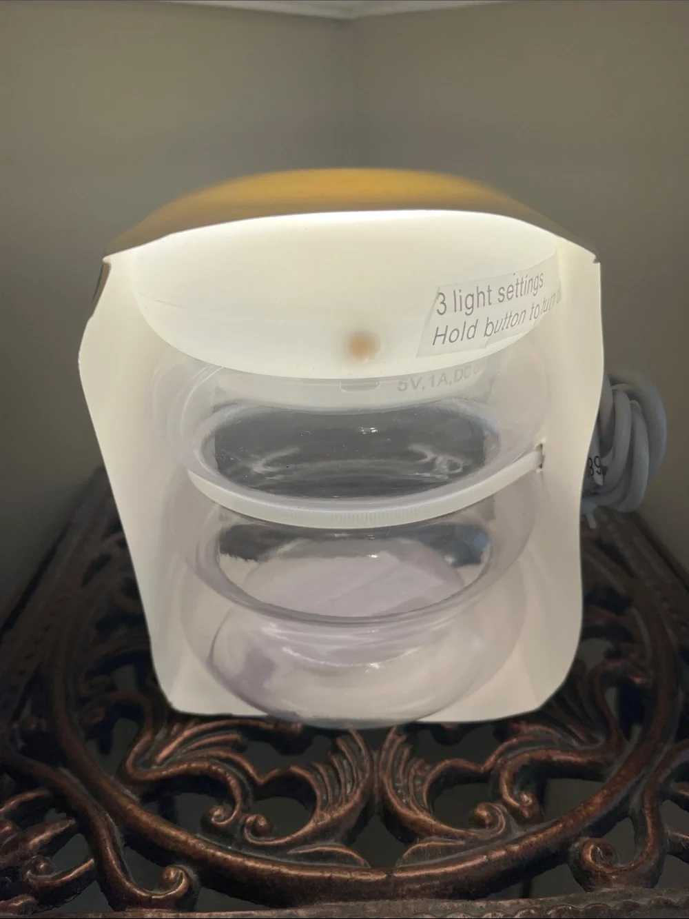 CLEAR Room Essentials LED Jewelry Storage Lamp 3 Settings - Rechargeable NWT